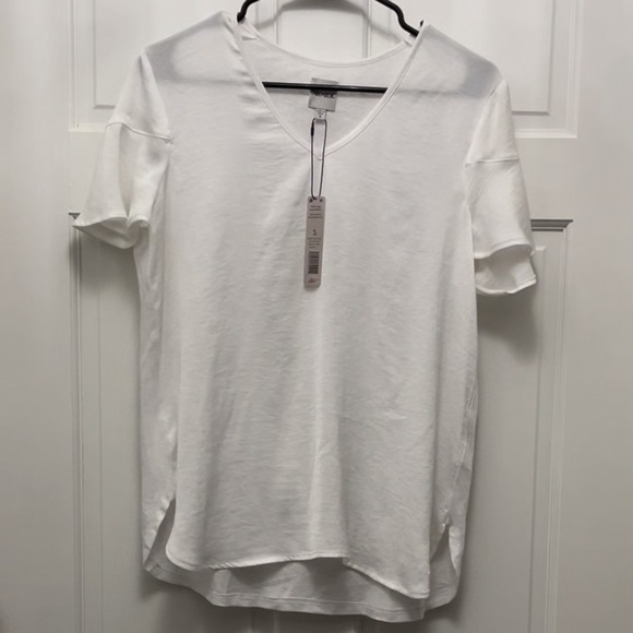 NWT NIC+ZOE White Linen Blend Recycled Fibers Blouse Top - Size Small - Picture 1 of 14